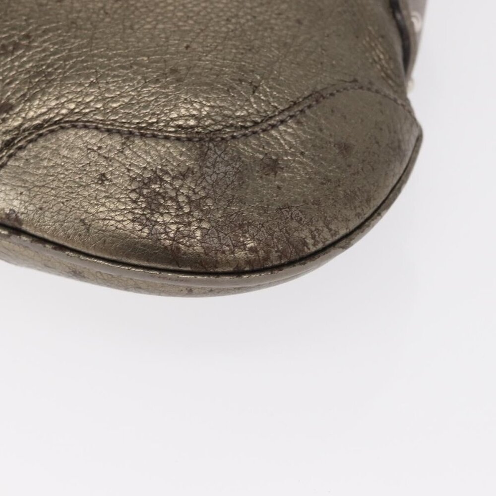 Authentic PRADA Shoulder Bag Leather Bronze Silver - Picture 8 of 16